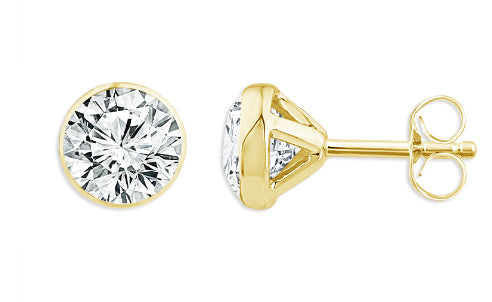 14K Yellow Gold 1.00ctw Round Lab-Grown Diamond Stud Earrings