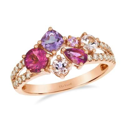 Le Vian 14K Rose Gold Morganite Ring, 0.62 CTW Diamonds