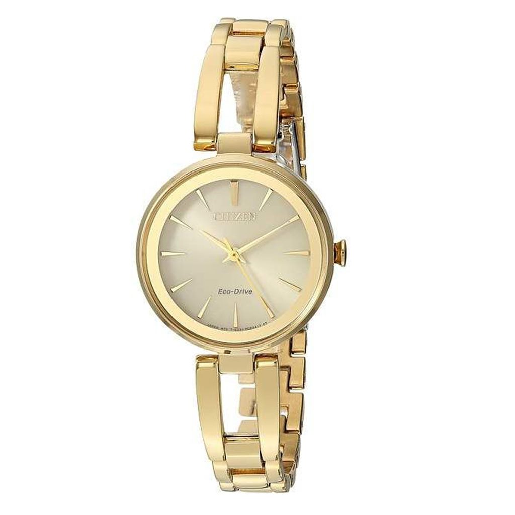 Citizen Eco-Drive Yellow-Tone Stainless Steel Women's Dress Watch