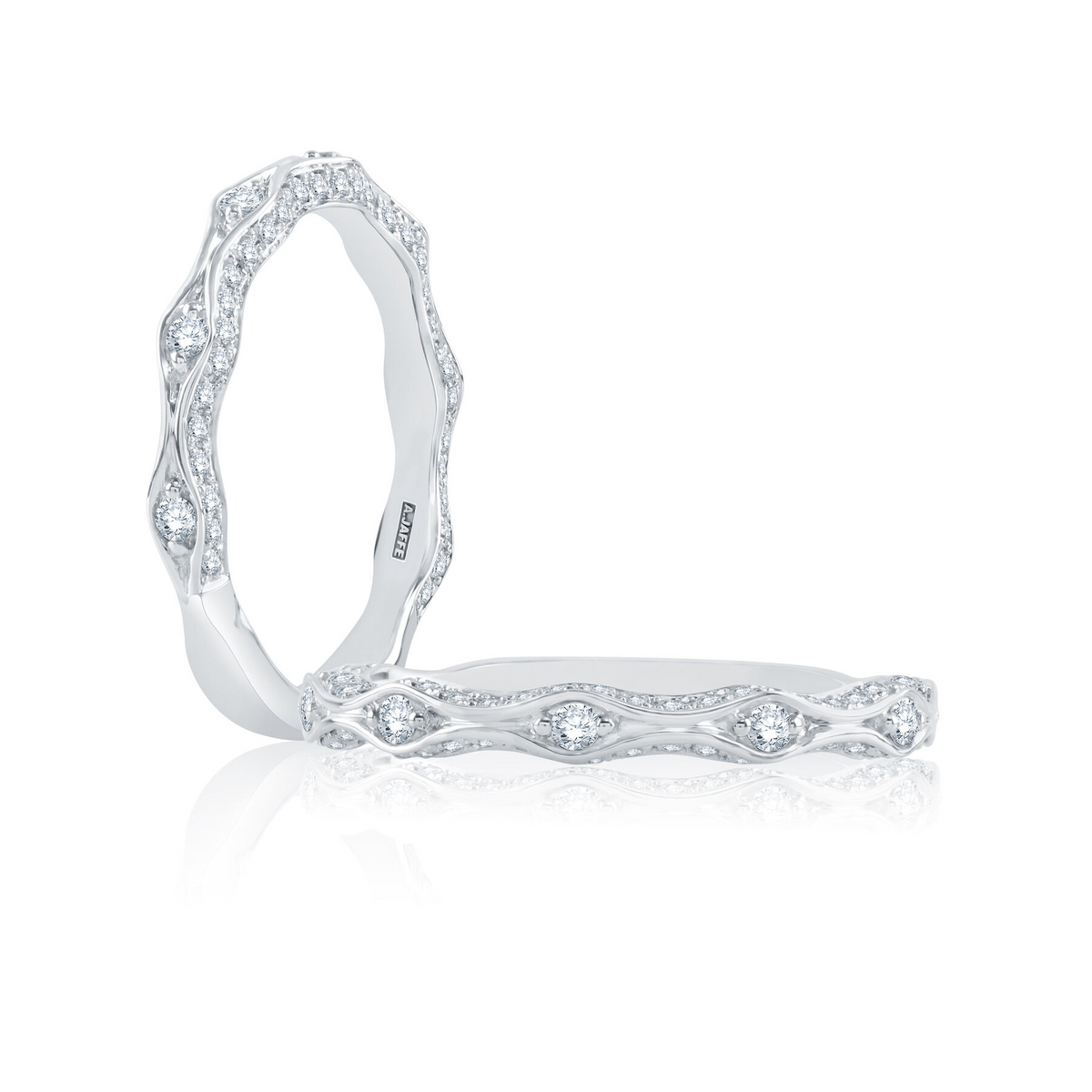 A. Jaffe 14K White Gold Stackable Diamond Wedding Band