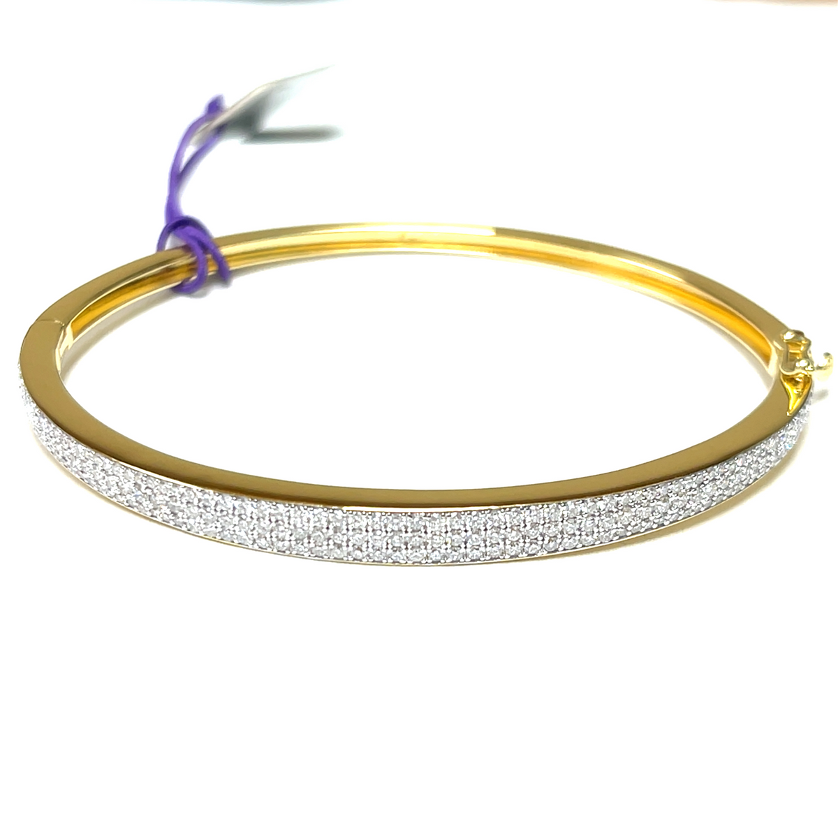 Timeless Tapered Bangle Lab Diamond Bracelet in 14K Yellow Gold-Plated Sterling Silver