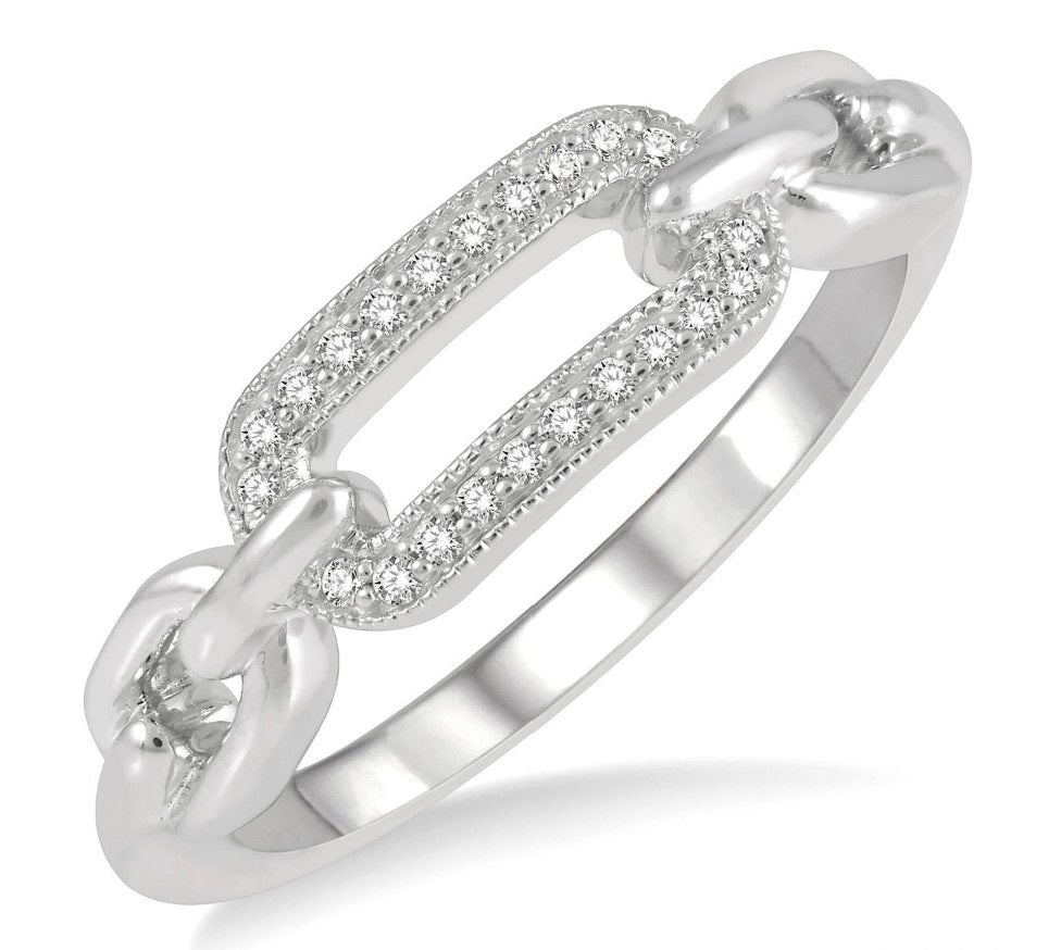 Sterling Silver Diamond Ring, 0.10 CTW Diamonds