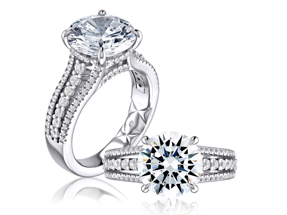 A. Jaffe 14K White Gold Diamond Semi-Mount Ring