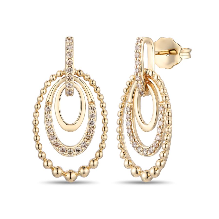 14K Yellow Gold 0.26ctw Diamond Earrings