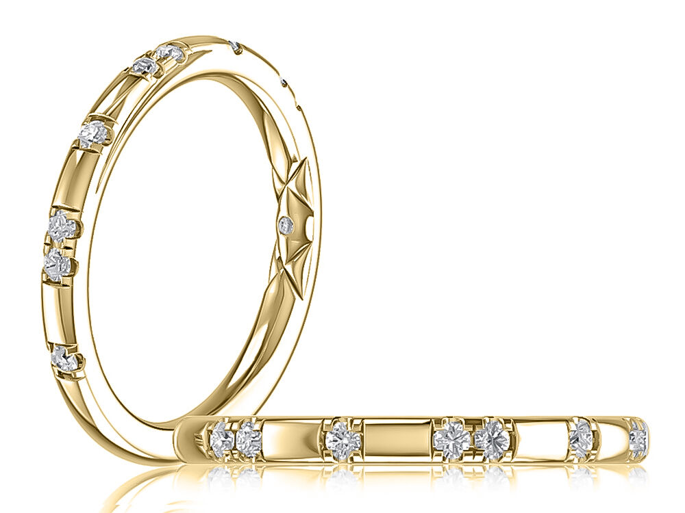 A. Jaffe 14K Yellow Gold Diamond Wedding Band