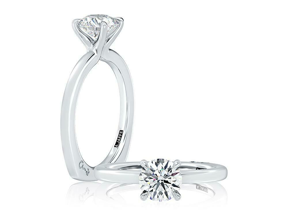 14K Yellow Gold Solitaire Semi-Mount Ring for 1.00ct Round Center