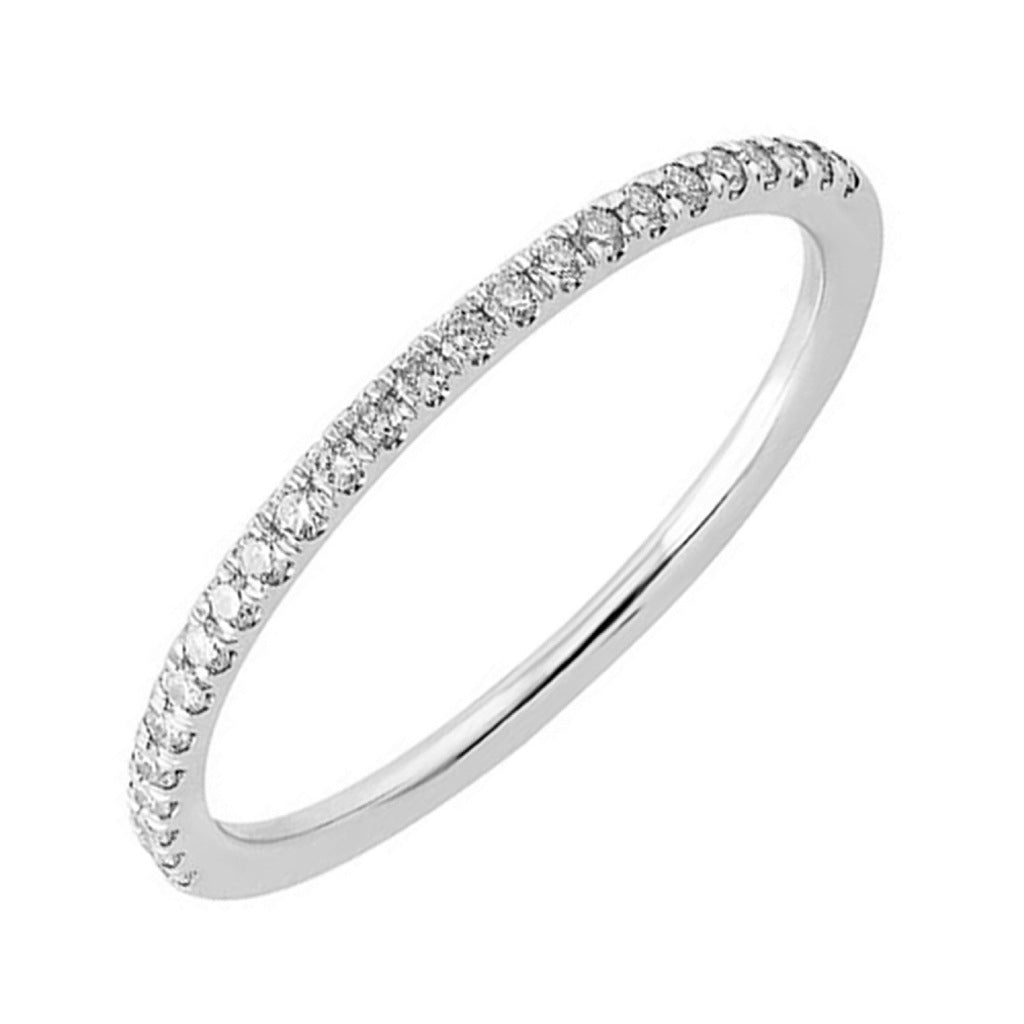 14K White Gold Shared Prong Diamond Wedding Band