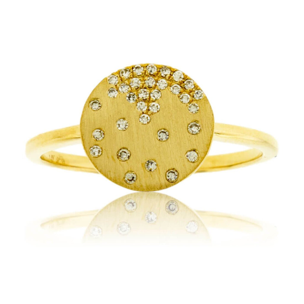 Confetti 14K Yellow Gold Diamond Satin Ring, 0.1 CTW