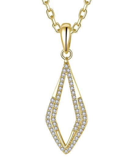 14K Yellow Gold Solitaire Diamond Pendant Necklace
