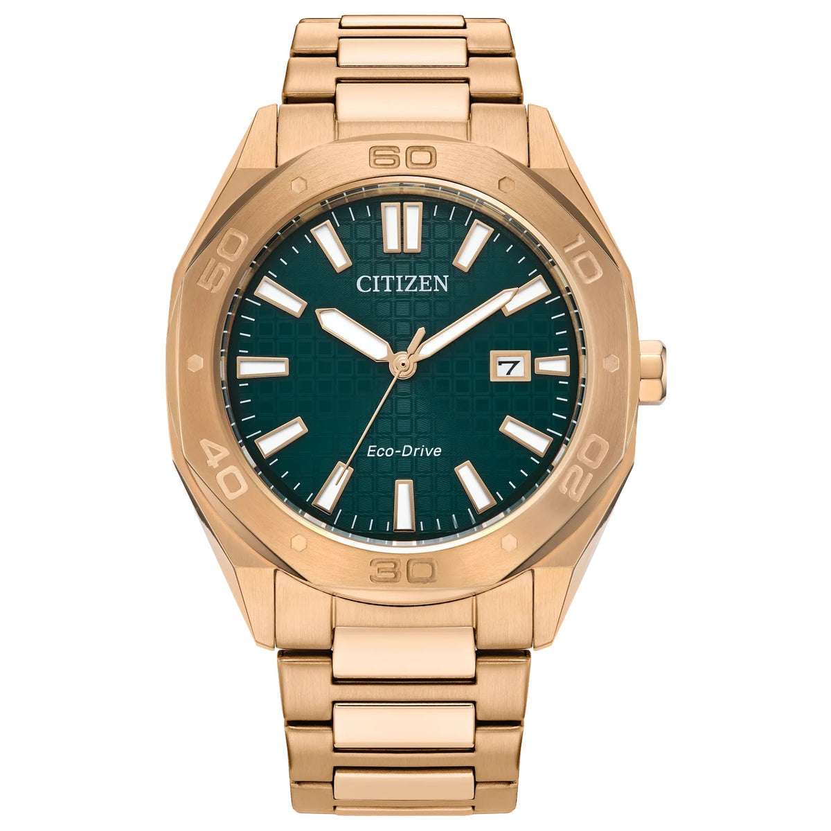 Citizen Eco-Drive Odyn Rose Gold-Tone Green Dial Sport Watch