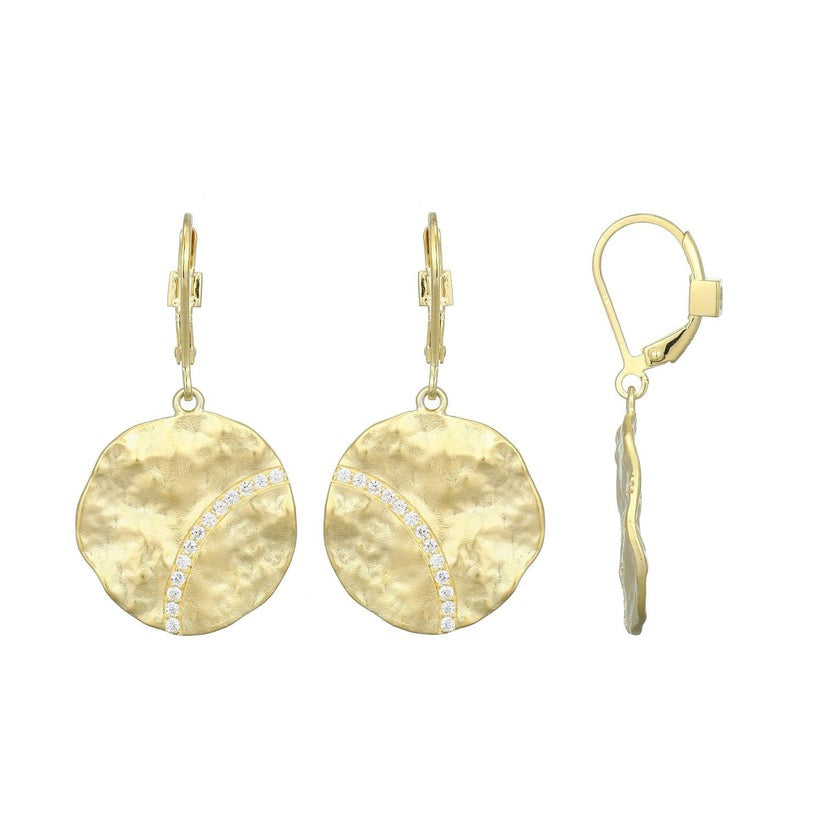 Elle "Galaxy" Yellow Gold-Plated Sterling Silver Leverback Earrings