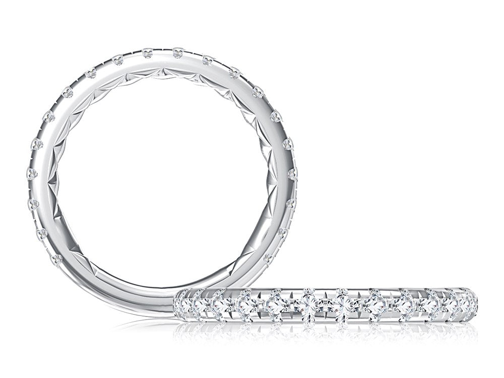 A. Jaffe 14K White Gold 0.90ctw Diamond Wedding Band