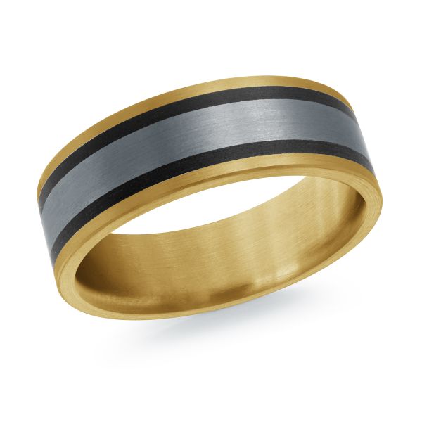 Men's Tantalum & 14k Yellow Gold Wedding Band