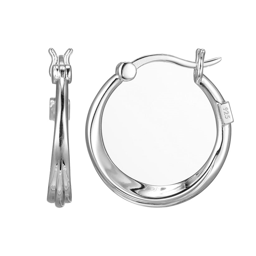 Swirl Sterling Silver Hoop Earrings