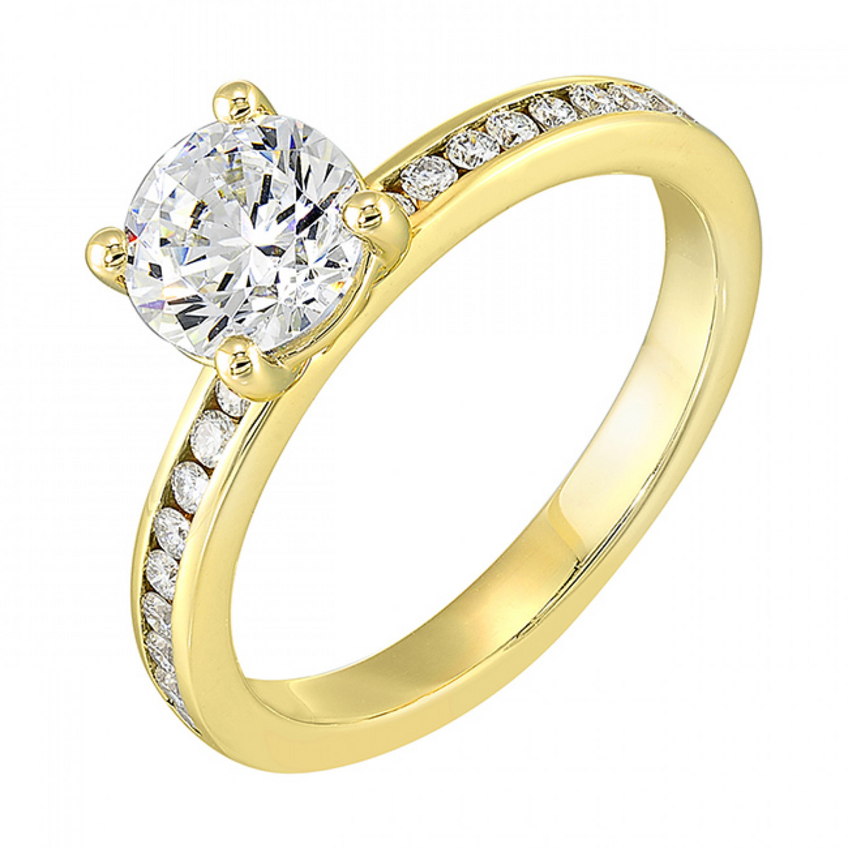 14K Gold Diamond Semi Mount Ring for Round Center, 0.20ctw