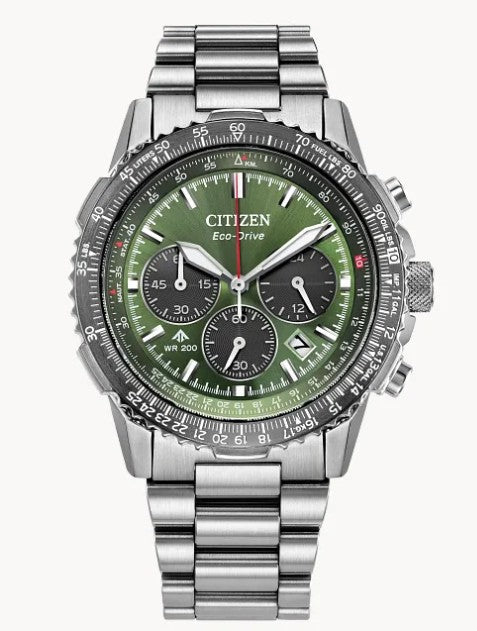 Citizen Eco-Drive Promaster Navihawk Khaki Dial Men’s Chronograph Watch