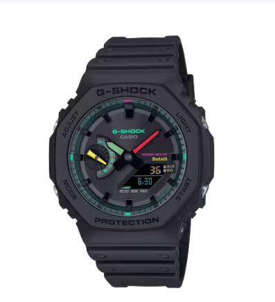 Casio G-Shock Black Solar Analog-Digital Watch with Multicolor Accents