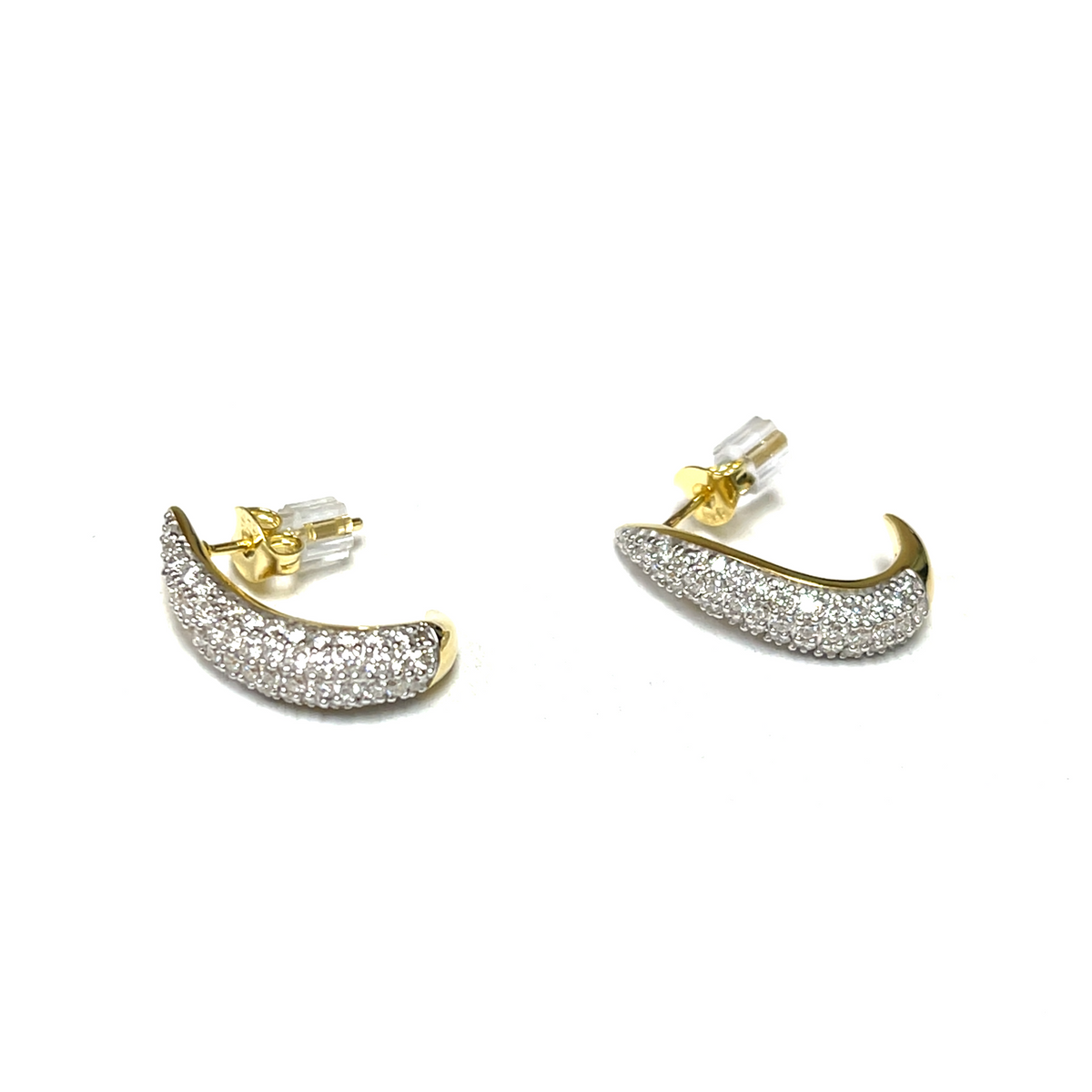 Wave Lab Diamond Fashion Earrings in 14K Yellow Gold-Plated Sterling Silver