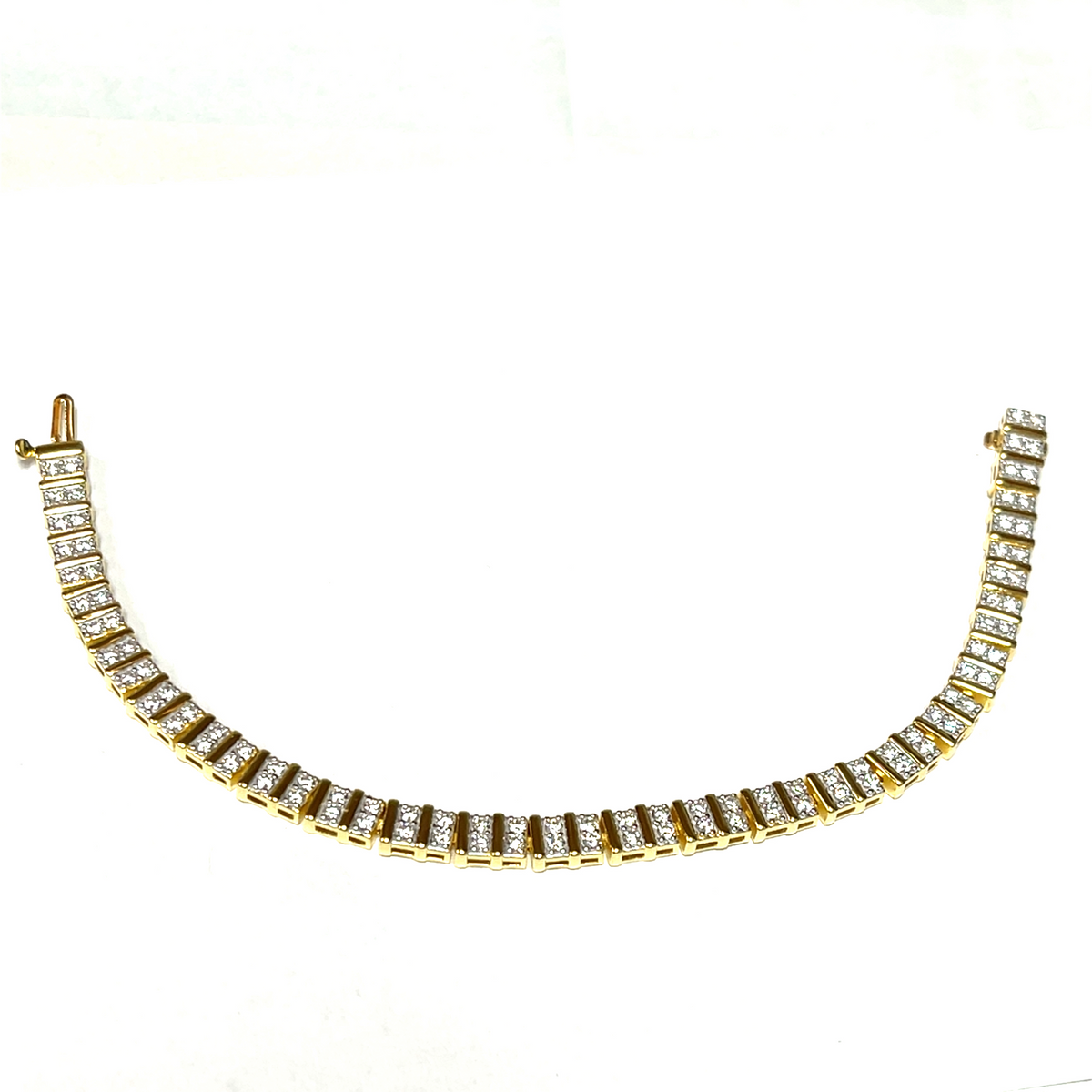 Timeless Channel-Set Lab Diamond Tennis Bracelet in 14K Yellow Gold-Plated Sterling Silver