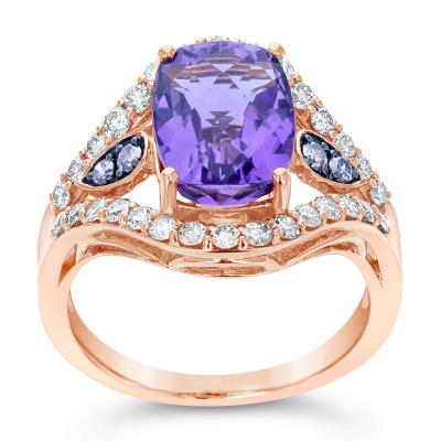 Le Vian 14K Rose Gold Amethyst Ring, 0.69 CTW Diamonds