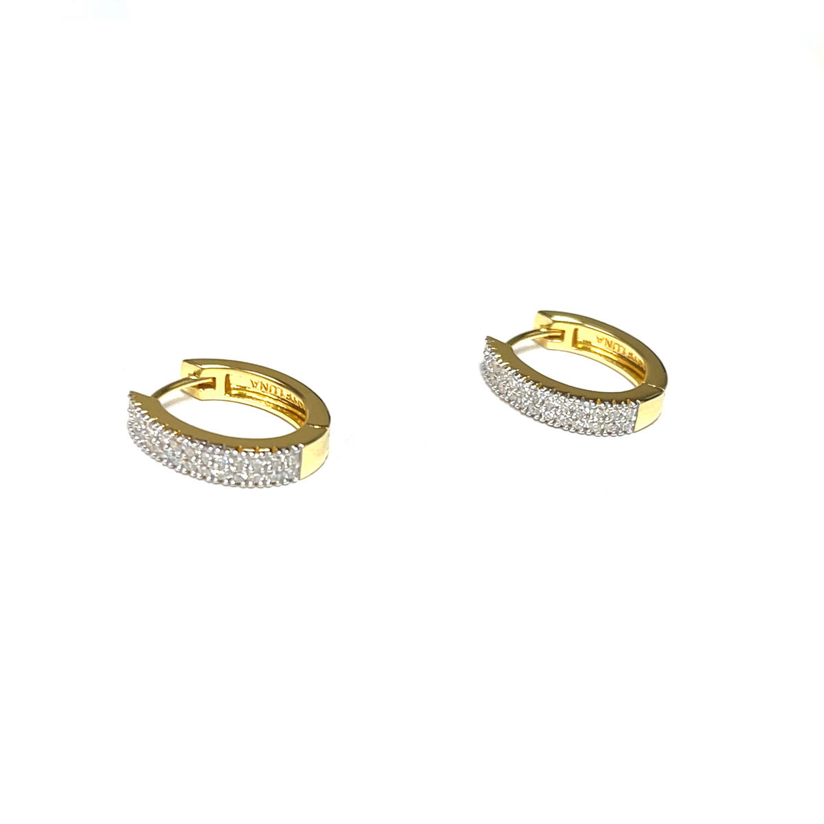 Timeless Small Lab Diamond Fashion Earrings in 14K Yellow Gold-Plated Sterling Silver