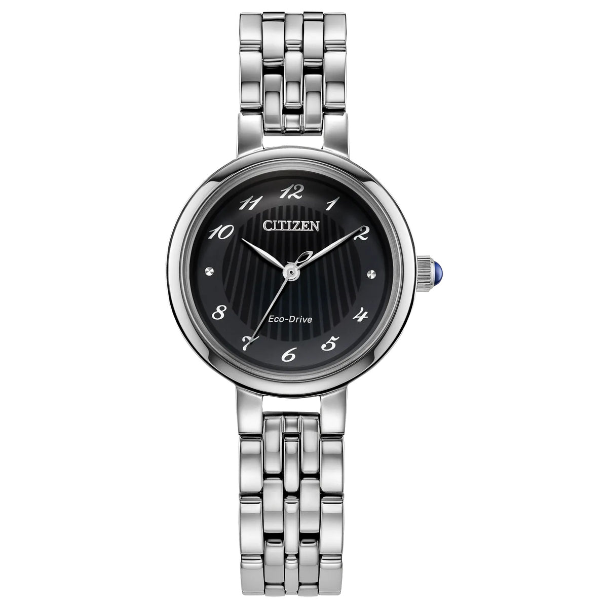 Citizen Eco-Drive Classic L Stainless Steel Women's Dress Watch with Black Dial