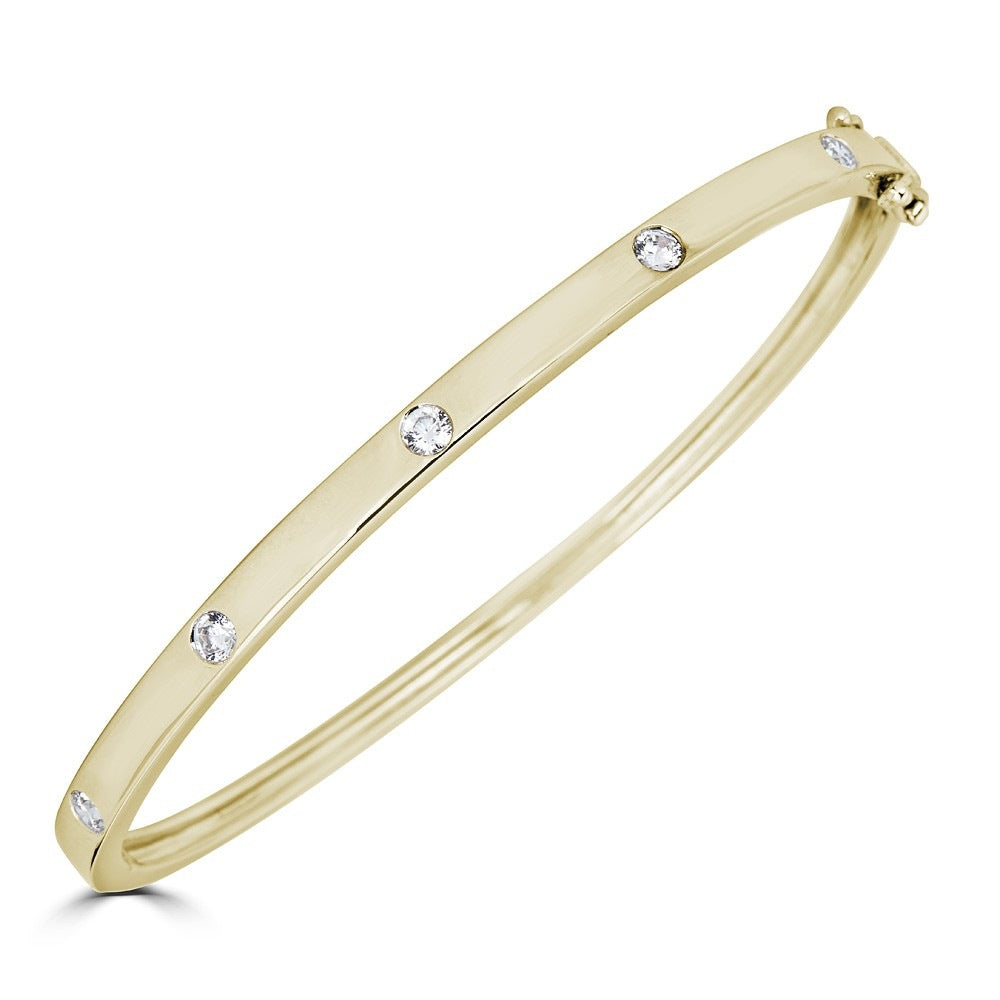 14K Yellow Gold Diamond Bangle Bracelet