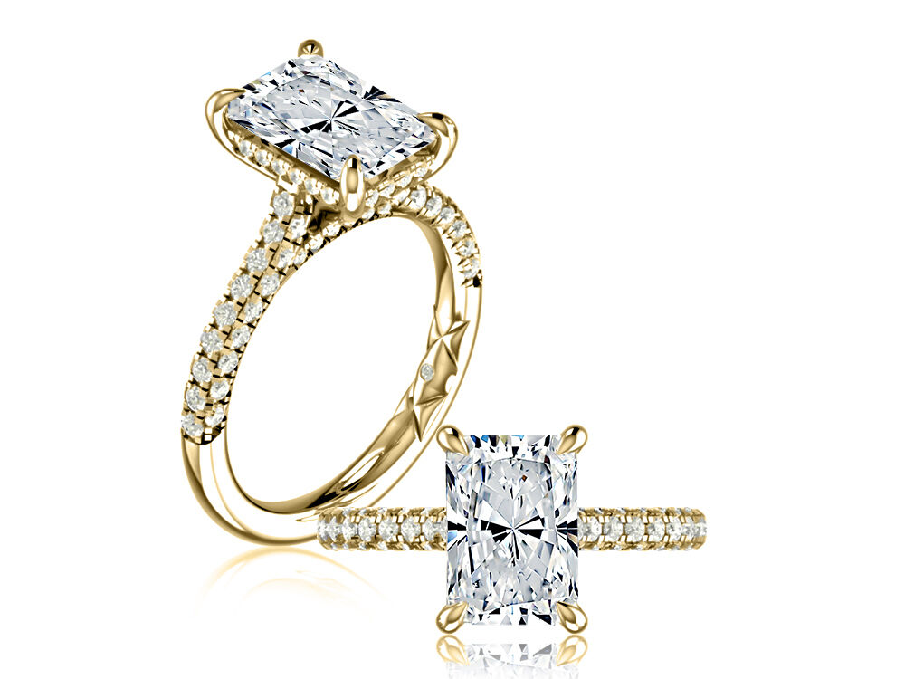 A. Jaffe 14K Yellow Gold Diamond Semi-Mount Ring for Round Center
