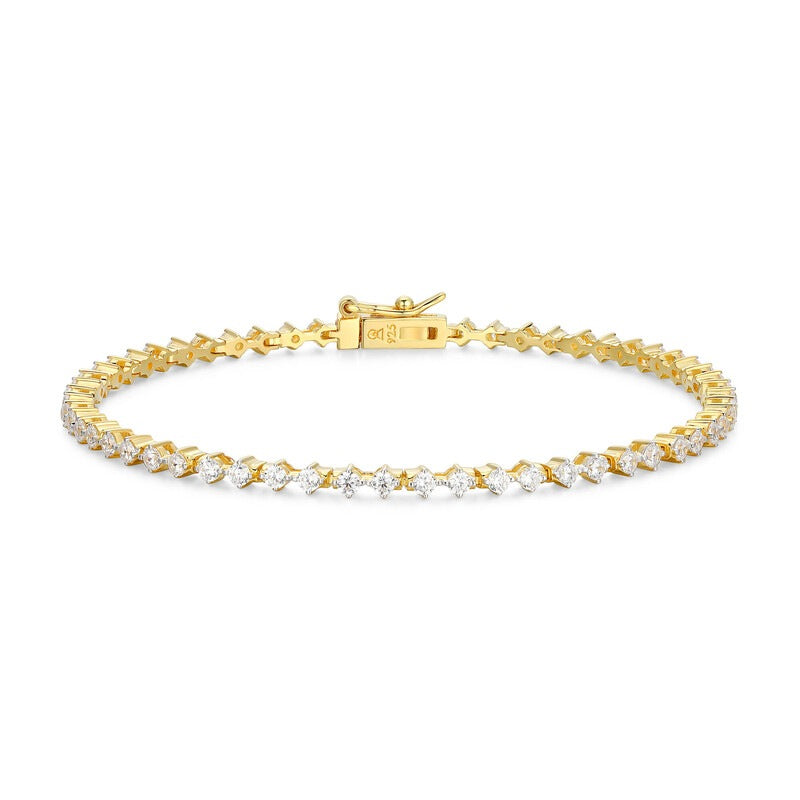 Tennis Lab-Created Diamond Line Bracelet in 14K Yellow Gold-Plated Sterling Silver