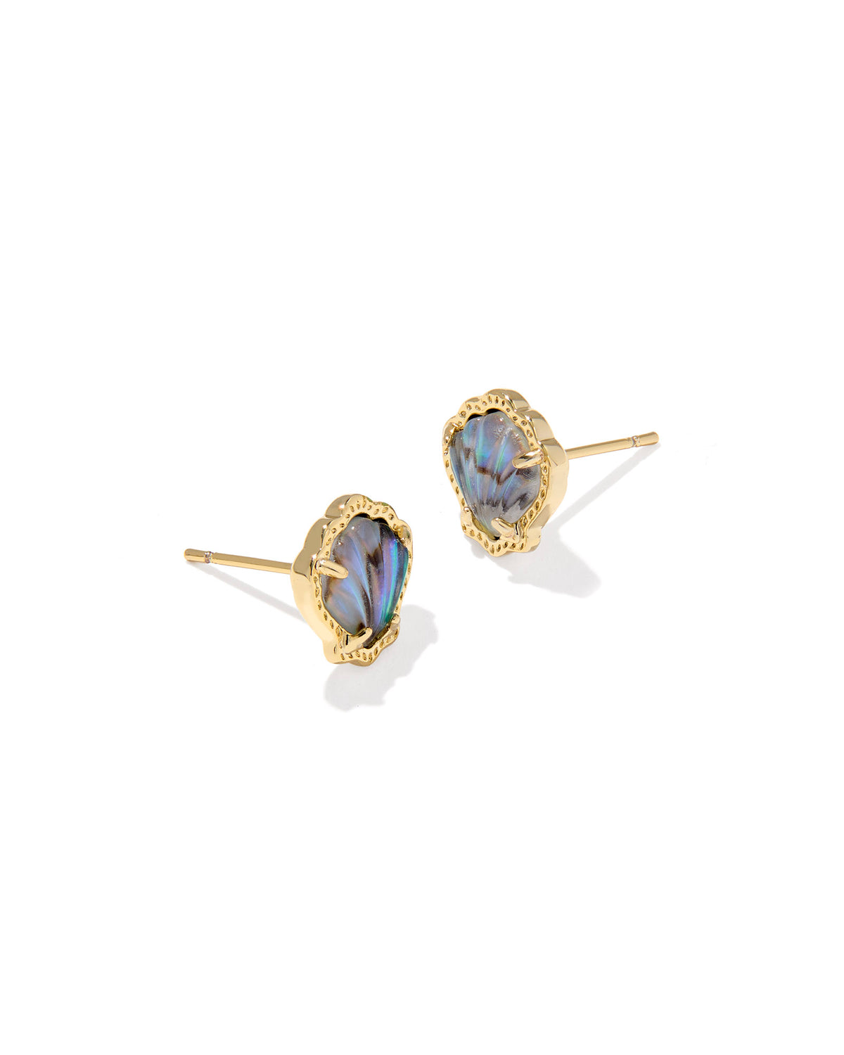 Kendra Scott Brynne Yellow Gold-Plated Shell Stud Earrings with Abalone