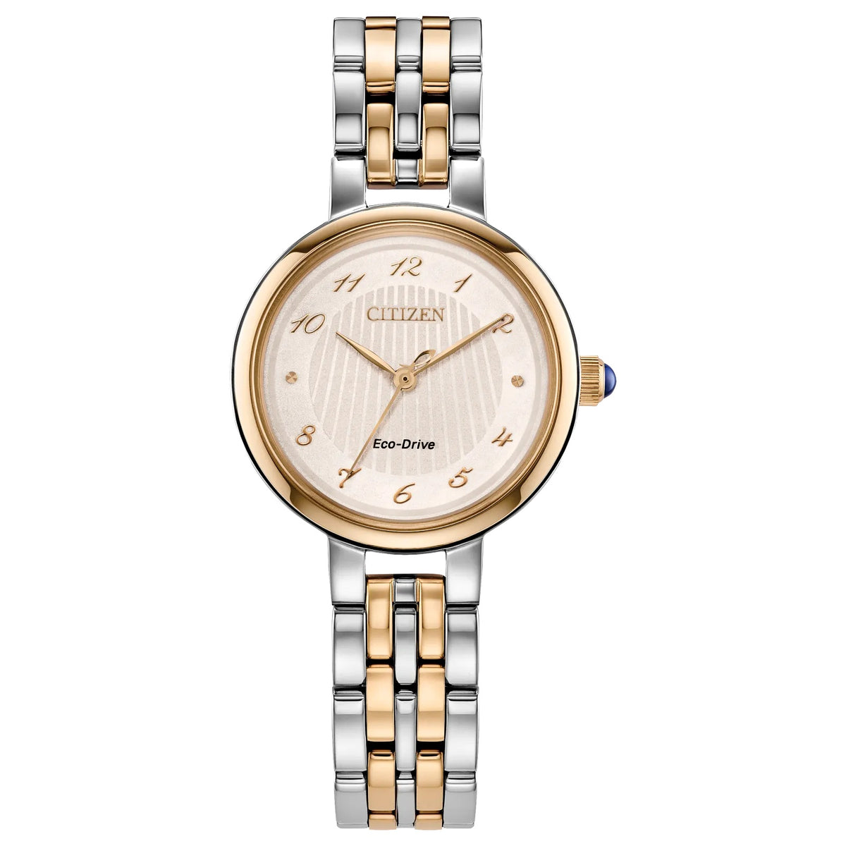 Citizen Eco-Drive Classic Two-Tone Rose and White Stainless Steel Women's Dress Watch with Pink Mother-of-Pearl Dial