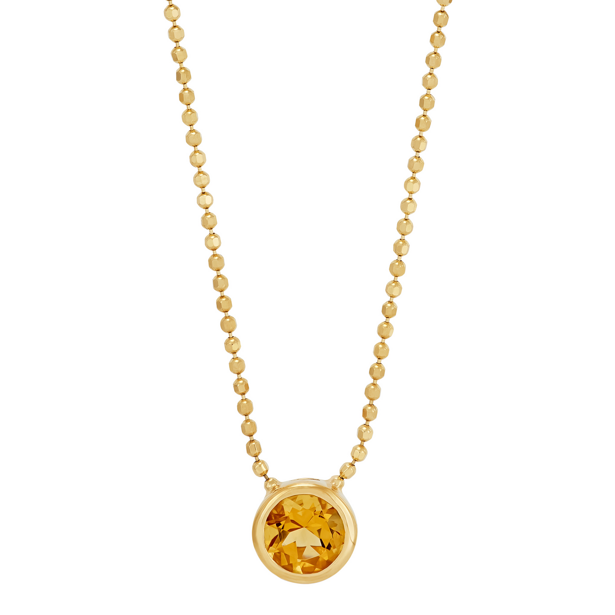 14K Yellow Gold Bezel-Set Citrine Pendant