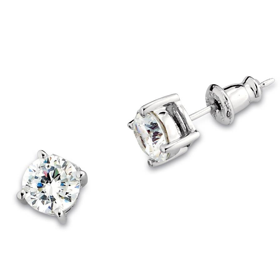 Elle Sterling Silver Earrings with Created Ruby Accents, 6mm