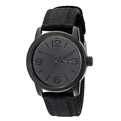 Citizen Eco-Drive Black Stainless Steel Men’s Watch with Black Strap