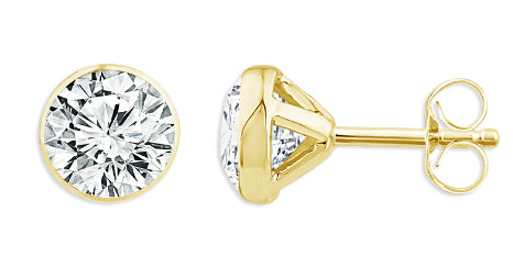 14K Yellow Gold 1.50ctw Round Lab-Grown Diamond Stud Earrings