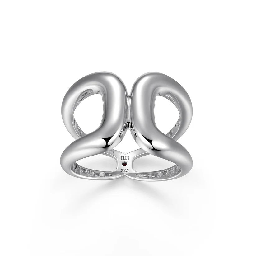 Elle "Citadel" White Sterling Silver Ring, Size 7