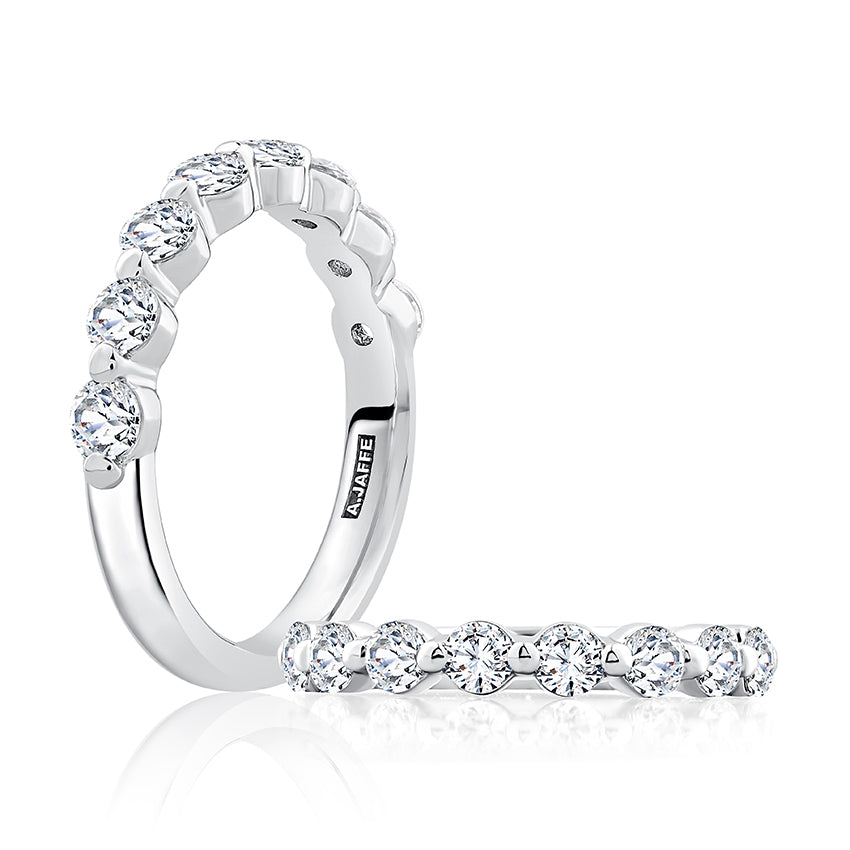 A. Jaffe 14K White Gold Diamond Wedding Band