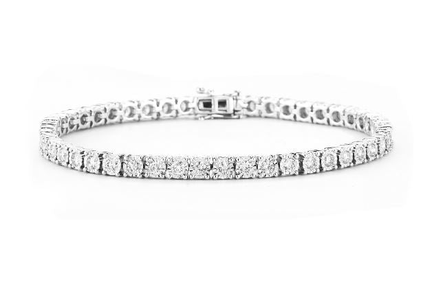 Sterling Silver Illusion Diamond Tennis Bracelet