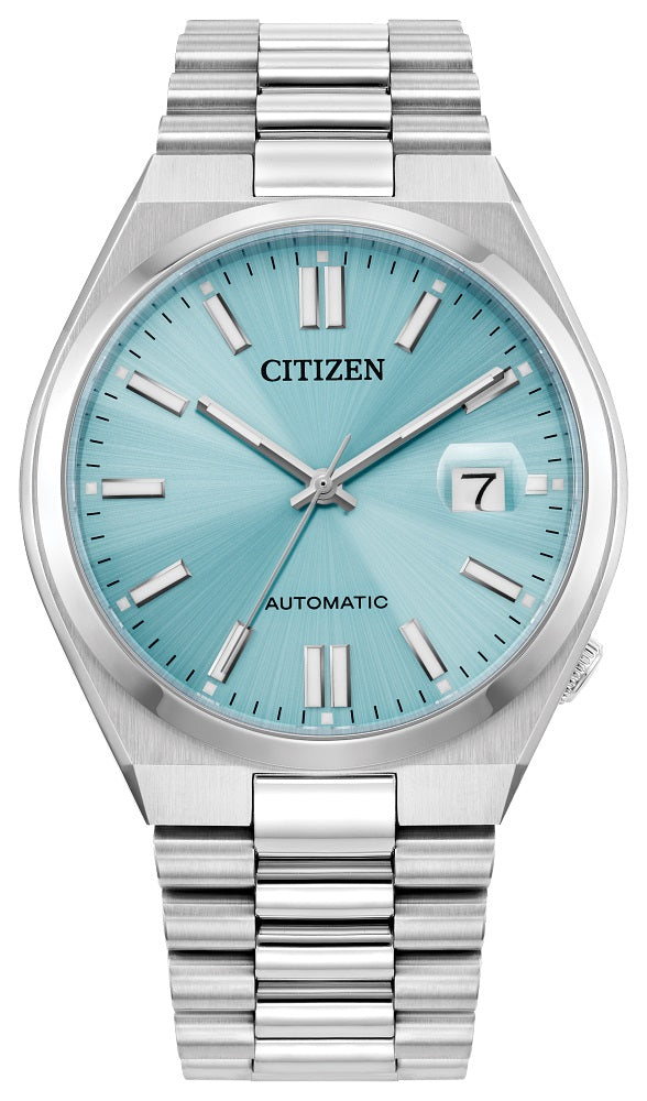 Citizen Automatic Men's Stainless Steel Watch with Light Blue Dial