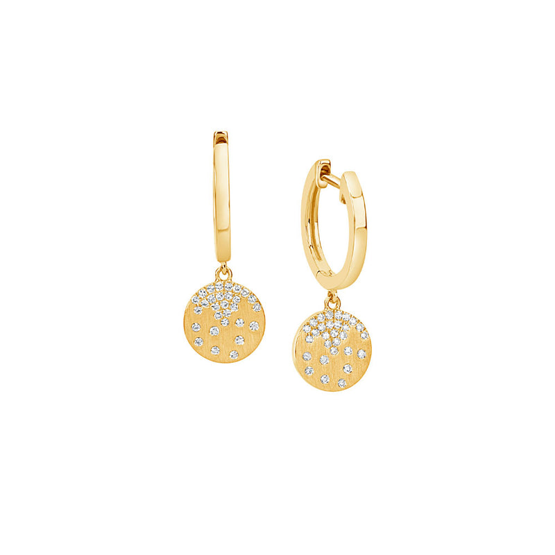 14K Yellow Gold "Confetti" Diamond Earrings