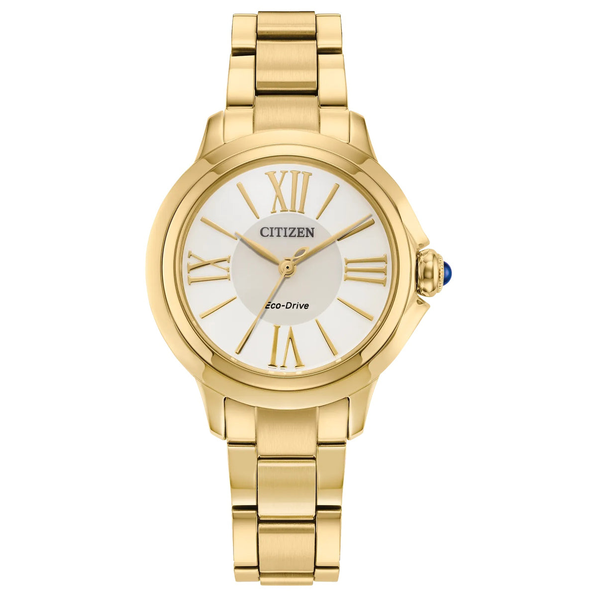 Citizen Eco-Drive L Ceci Gold-Tone Stainless Steel Women's Dress Watch with White Dial
