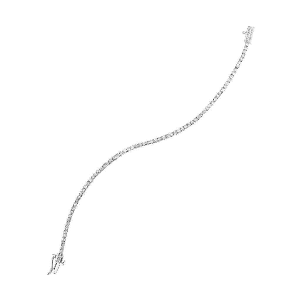 14K White Gold 3.00ctw Lab-Grown Diamond Tennis Bracelet