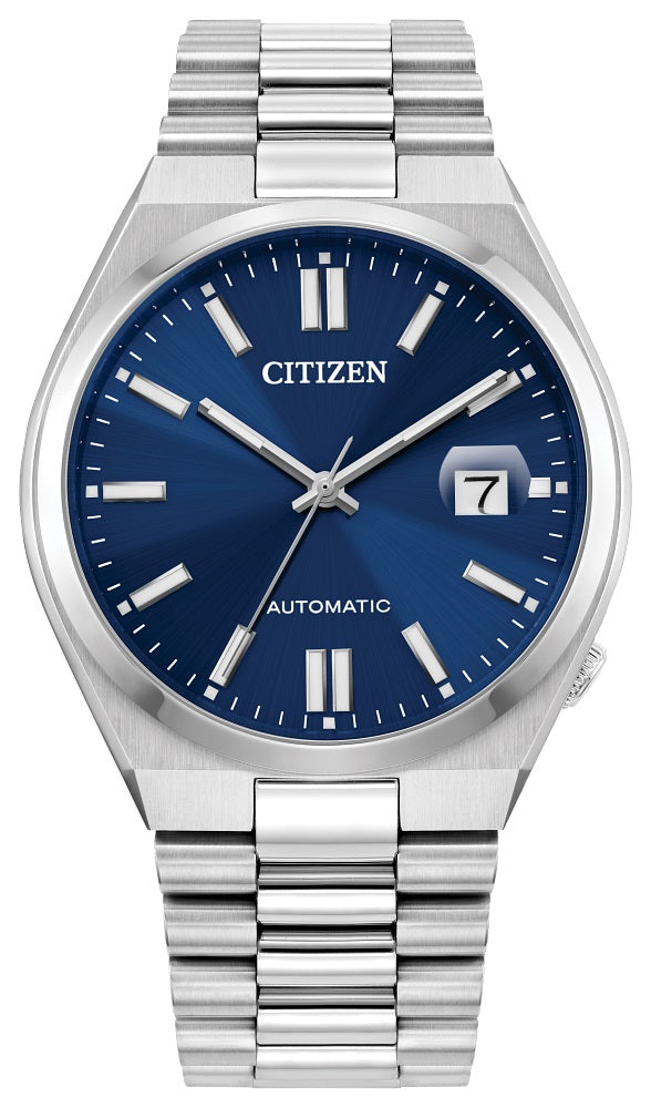 Citizen Eco-Drive Automatic Men's Stainless Steel Watch with Blue Dial