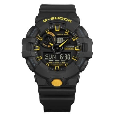 Casio G-Shock Black Analog-Digital Watch with Yellow Accents