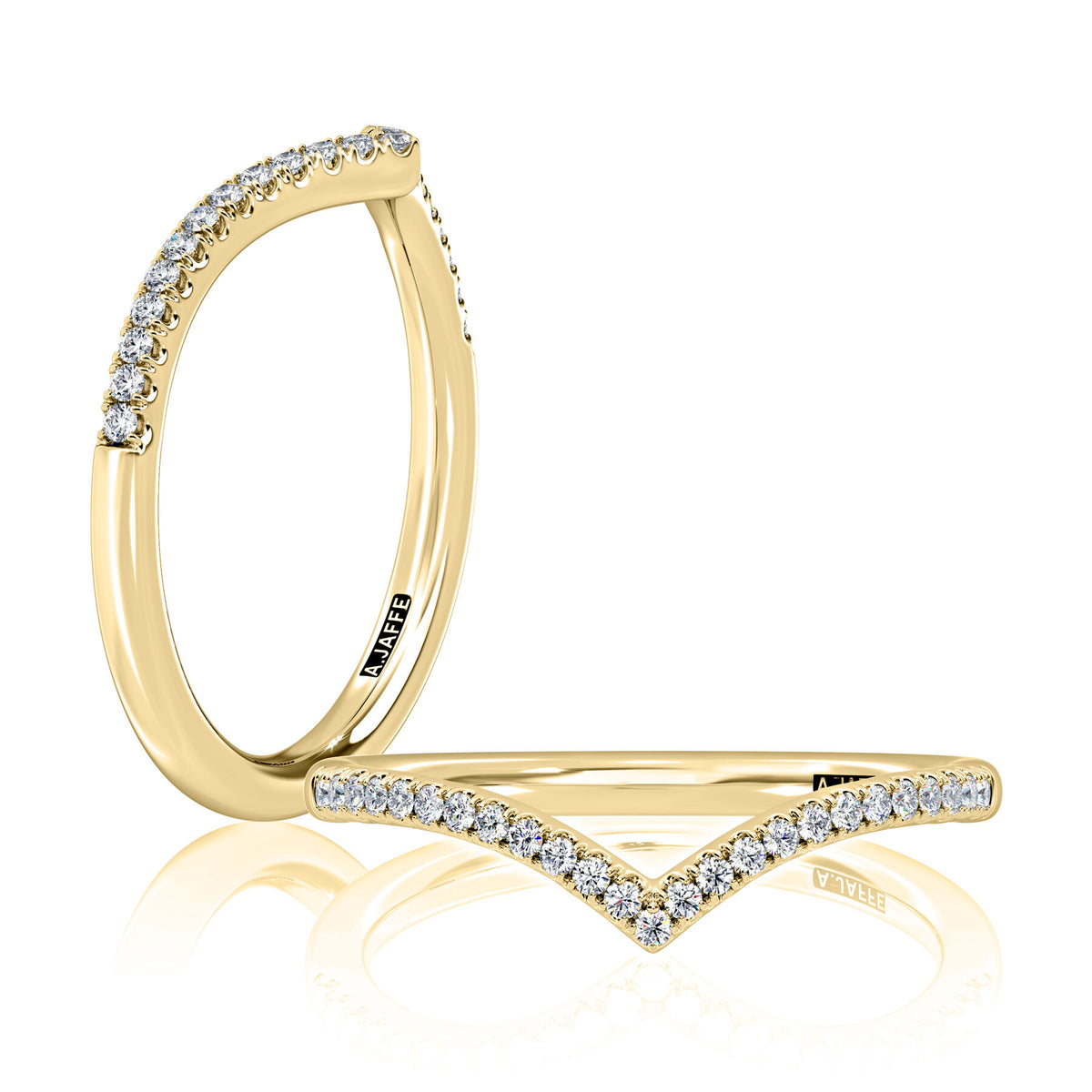 A. Jaffe 14K Yellow Gold Diamond Wedding Band