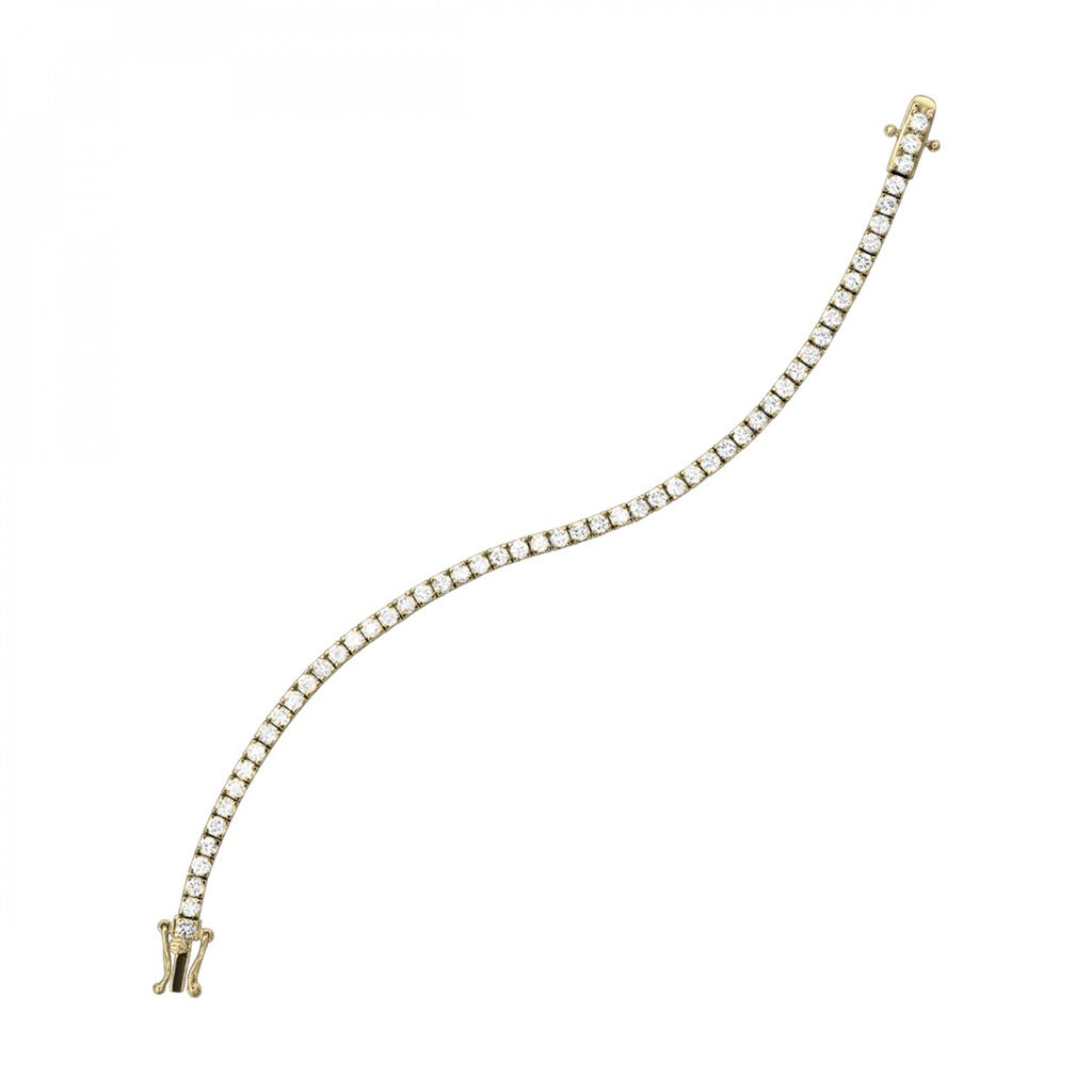 14K Yellow Gold 3.00ctw Lab-Grown Diamond Tennis Bracelet