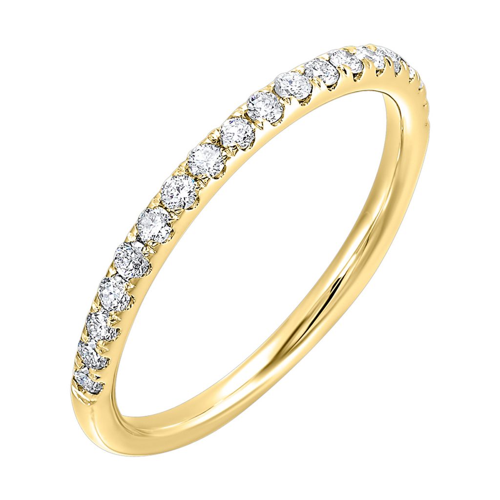 14K Yellow Gold Shared Prong Diamond Wedding Band