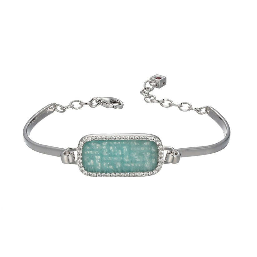 Elle Allure 2.0 Sterling Silver Amazonite and CZ Bracelet