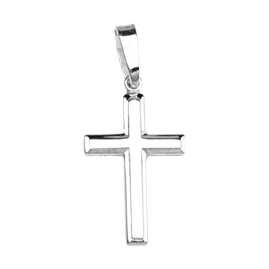 Sterling Silver Embossed Cross Necklace, 18 Inch