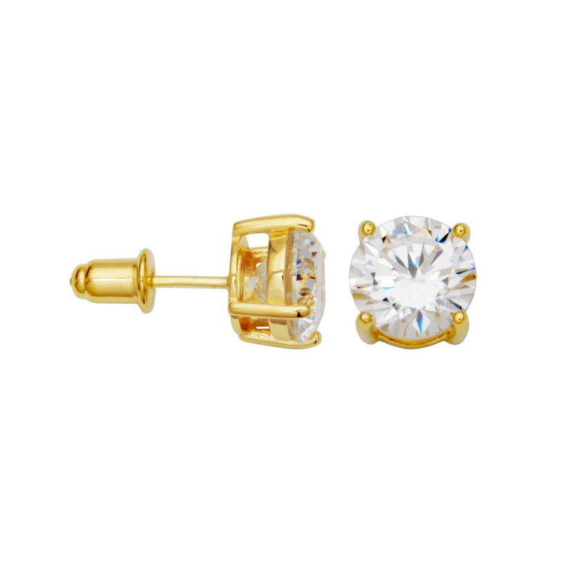 Glamorous Yellow Gold-Plated CZ Earrings